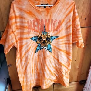 Metallica King Nothing Orange Tie Dye Graphic Tee Size Large